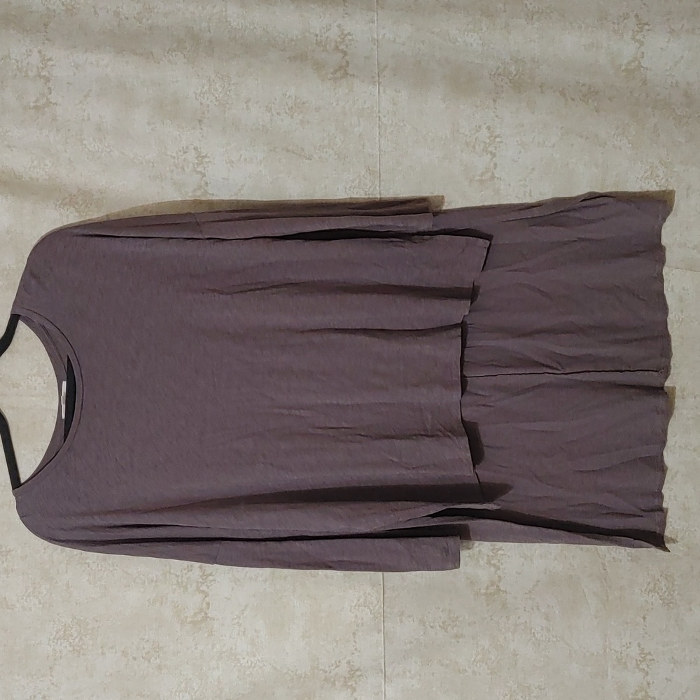 Asymetrical women's brownish greenish top shirt tunic dress size L